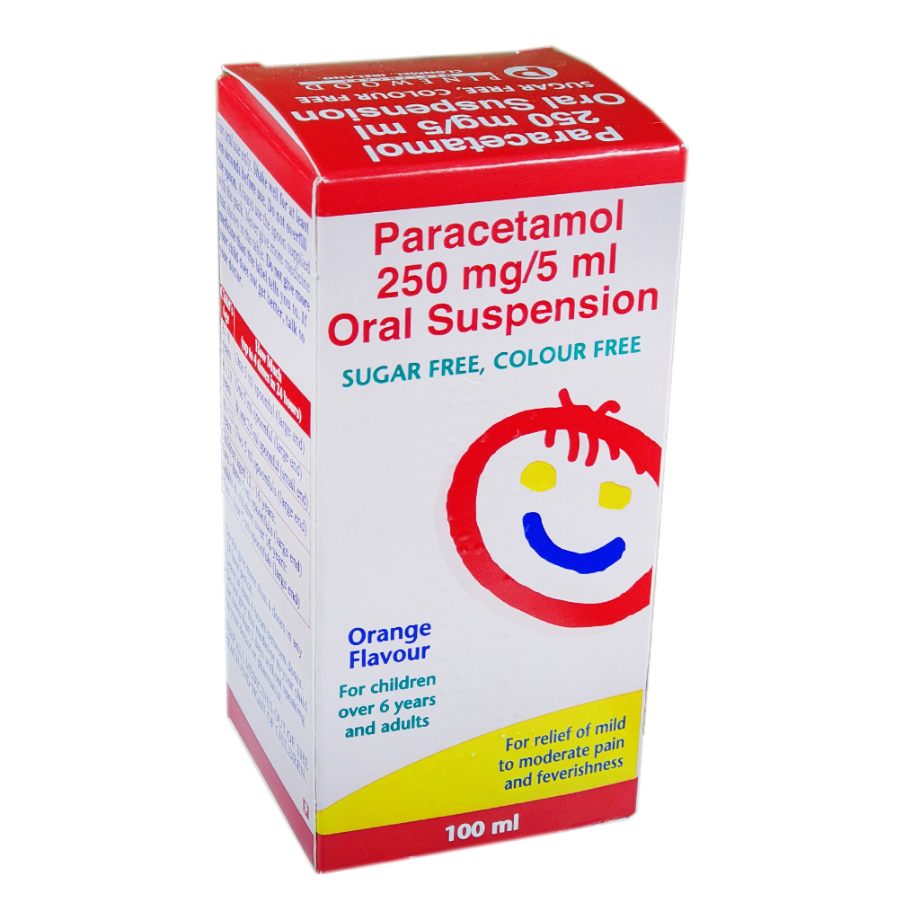 Paracetamol 250mg/5ml Sugar Free Suspension 100ml - Pain Relief