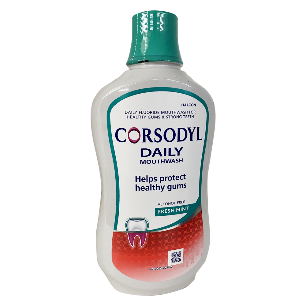 Corsodyl Daily Mouthwash Fresh Mint 500ml Alcohol Free - Dental Products