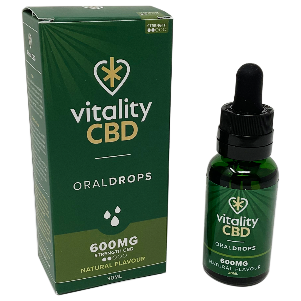 Vitality CBD 600mg Oral Drops Natural Flavour 30ml CBD Drops UK