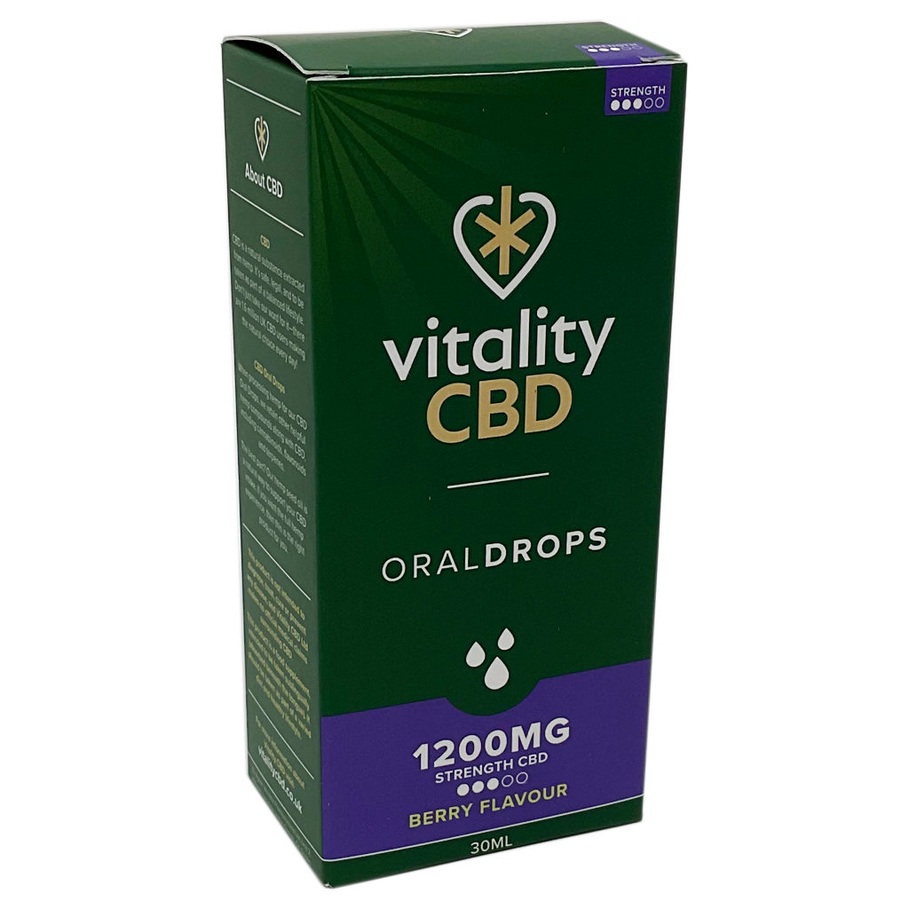 Vitality CBD 1200mg Oral Drops Berry Flavour 30ml CBD Drops UK