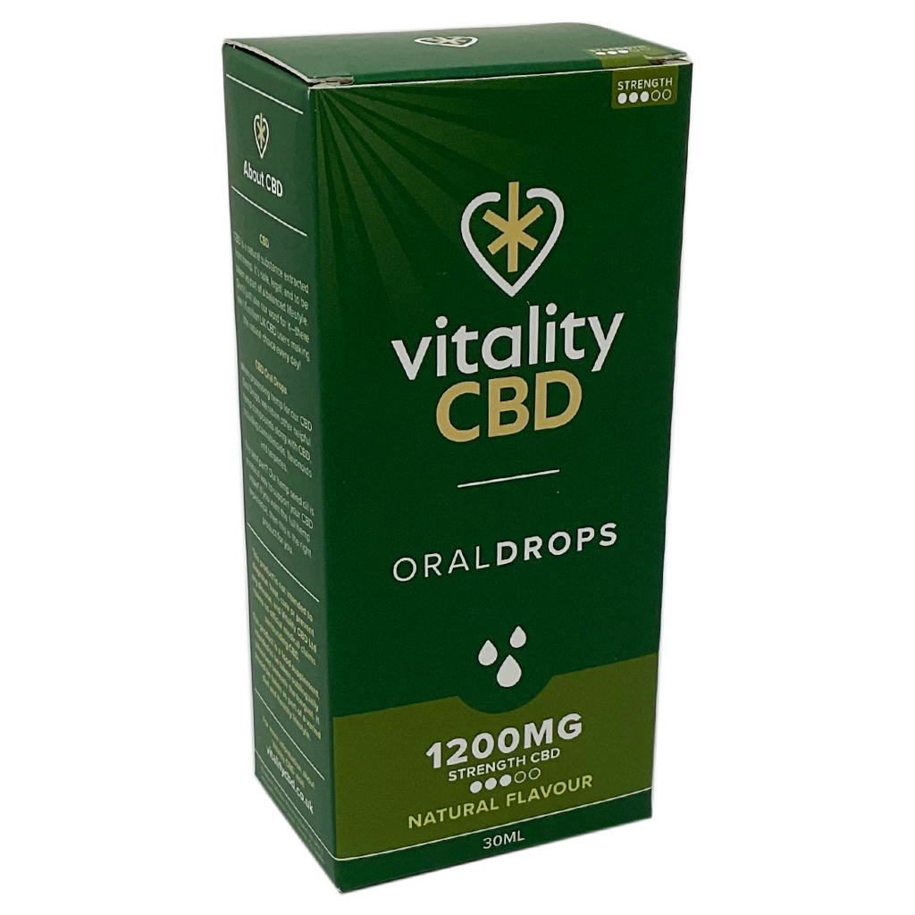 Vitality CBD 1200mg Oral Drops Natural Flavour 30ml - CBD