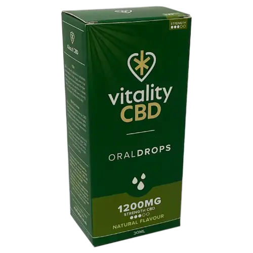 Vitality CBD 1200mg Oral Drops Natural Flavour 30ml - CBD