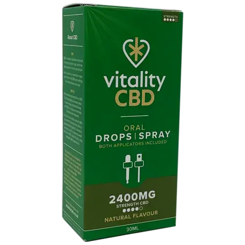 Vitality CBD 2400mg Oral Drops/Spray Natural Flavour 30ml - CBD