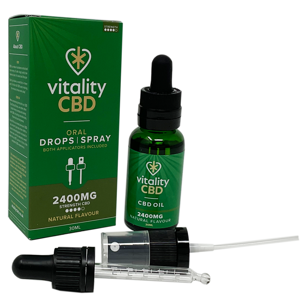 Vitality CBD 2400mg Oral Drops/Spray Natural Flavour 30ml - CBD