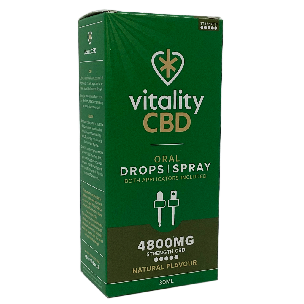 Vitality CBD 4800mg Oral Drops/Spray Natural Flavour 30ml - CBD