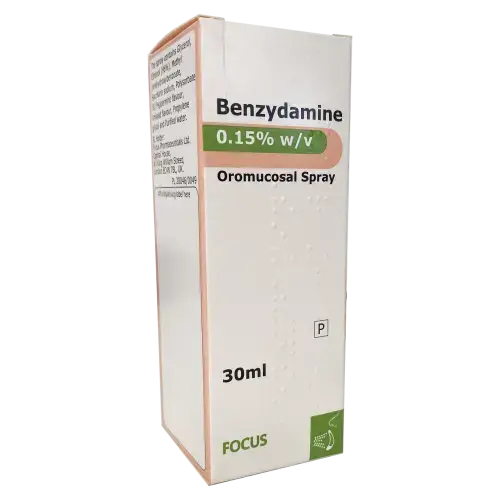 Benzydamine 0.15% Oral Spray 30Ml Focus