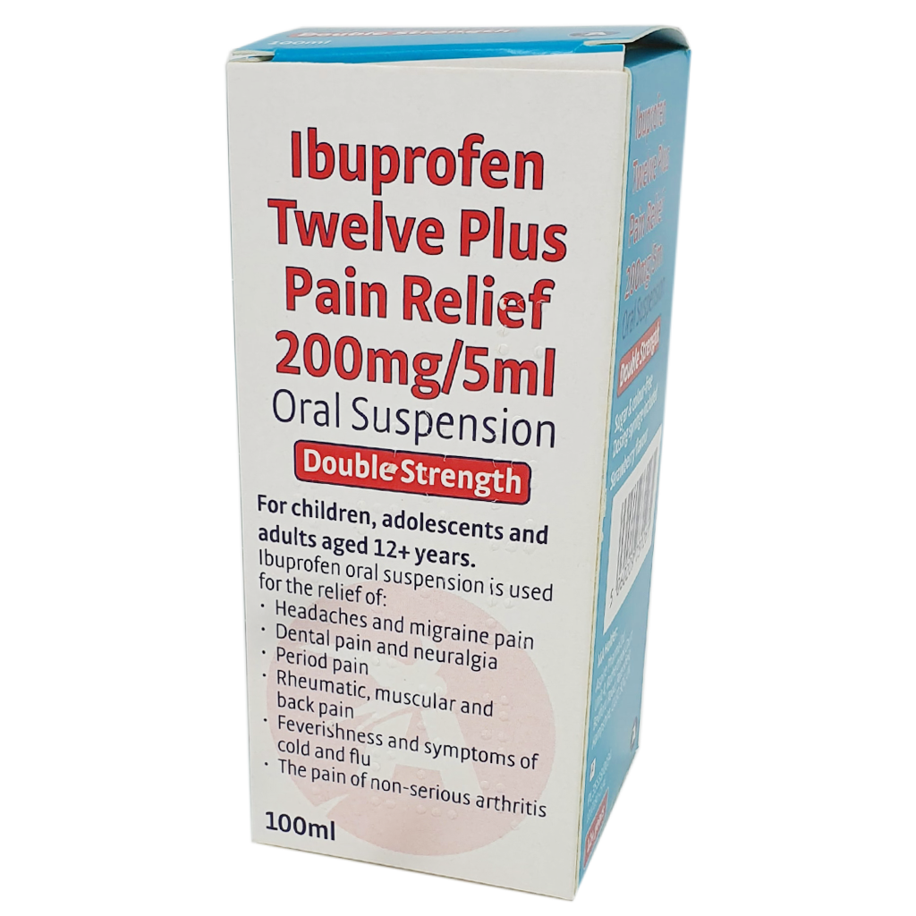 Buy Ibuprofen Twelve Plus 200mg/5ml Oral Suspension 100ml Online