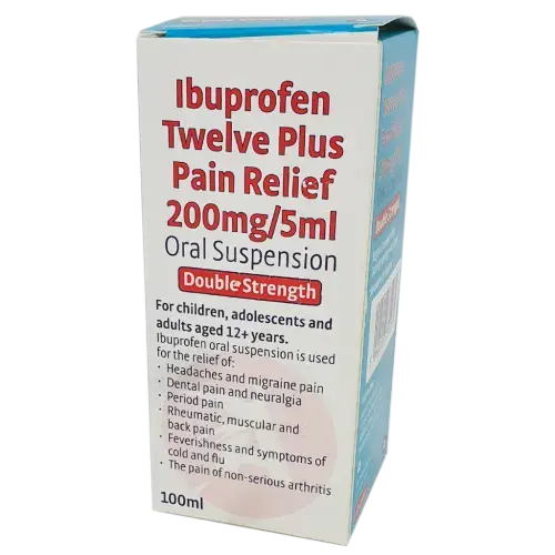 Ibuprofen Twelve Plus 200mg/5ml Oral Suspension 100ml - Cold and Flu