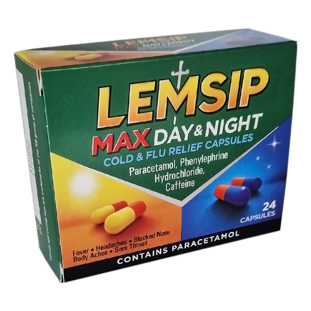Lemsip Max Day and Night capsules - 24 Capsules - Cold and Flu