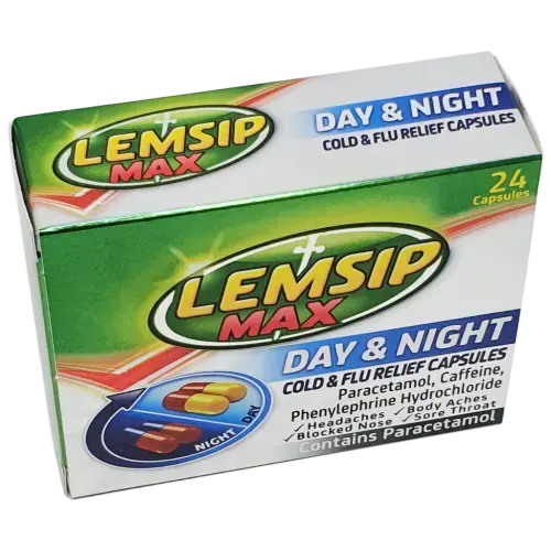 Lemsip Max Day and Night capsules - 24 Capsules - Cold and Flu