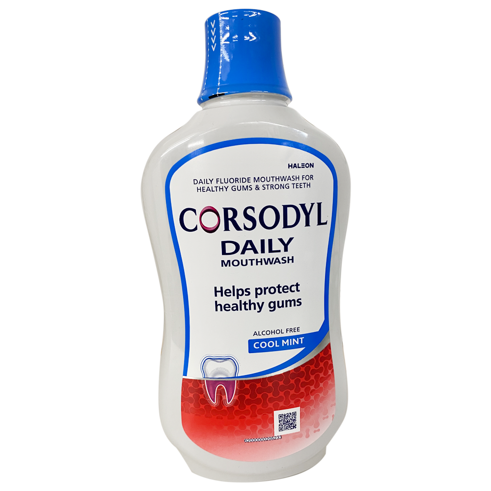 Corsodyl Daily Mouthwash Cool Mint Alcohol Free 500ml - Dental Products