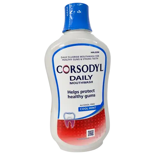 Corsodyl Daily Mouthwash Cool Mint Alcohol Free 500ml - Dental Products