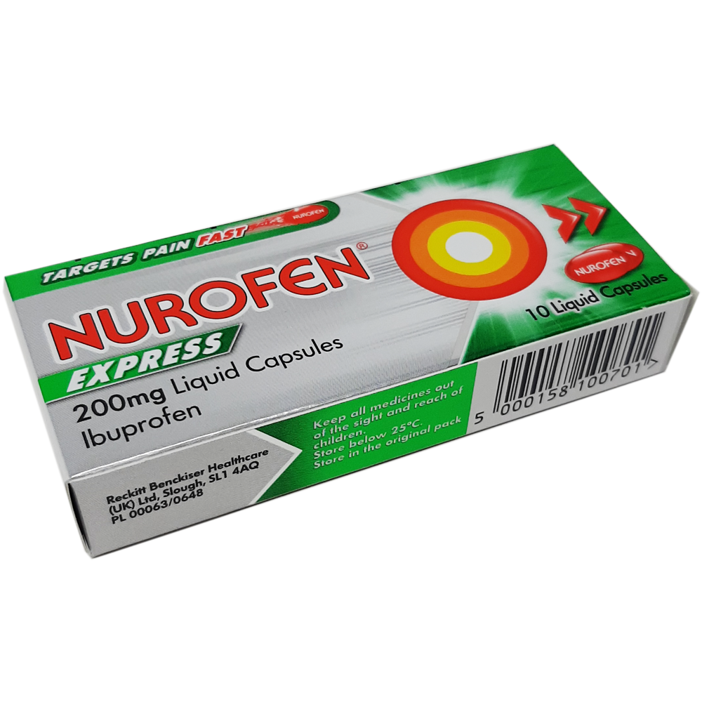 Nurofen Express 200mg Liquid Capsules - 10 Capsules - Pain Relief