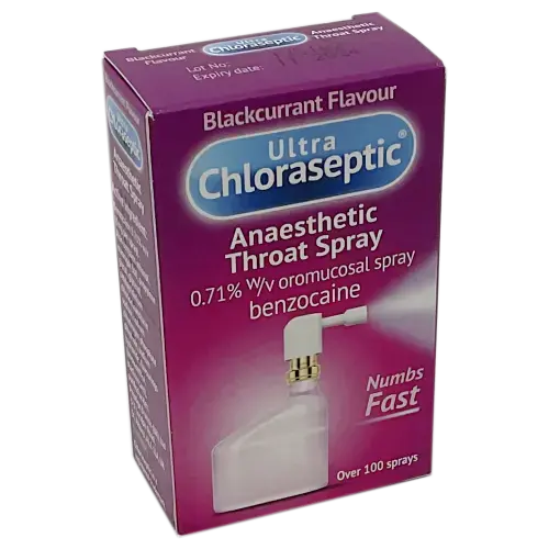 Ultra Chloraseptic Blackcurrant Flavour Anaesthetic Throat Spray - Pain Relief