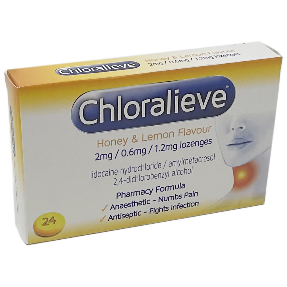 Chloralieve Honey & Lemon Lozenges - 24 Lozenges - Cold and Flu