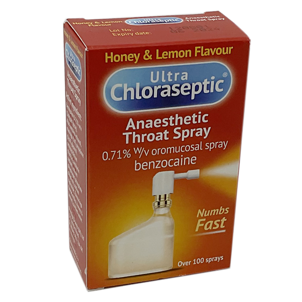 Ultra Chloraseptic Honey & Lemon Flavour Anaesthetic Throat Spray - Ear, Nose & Throat