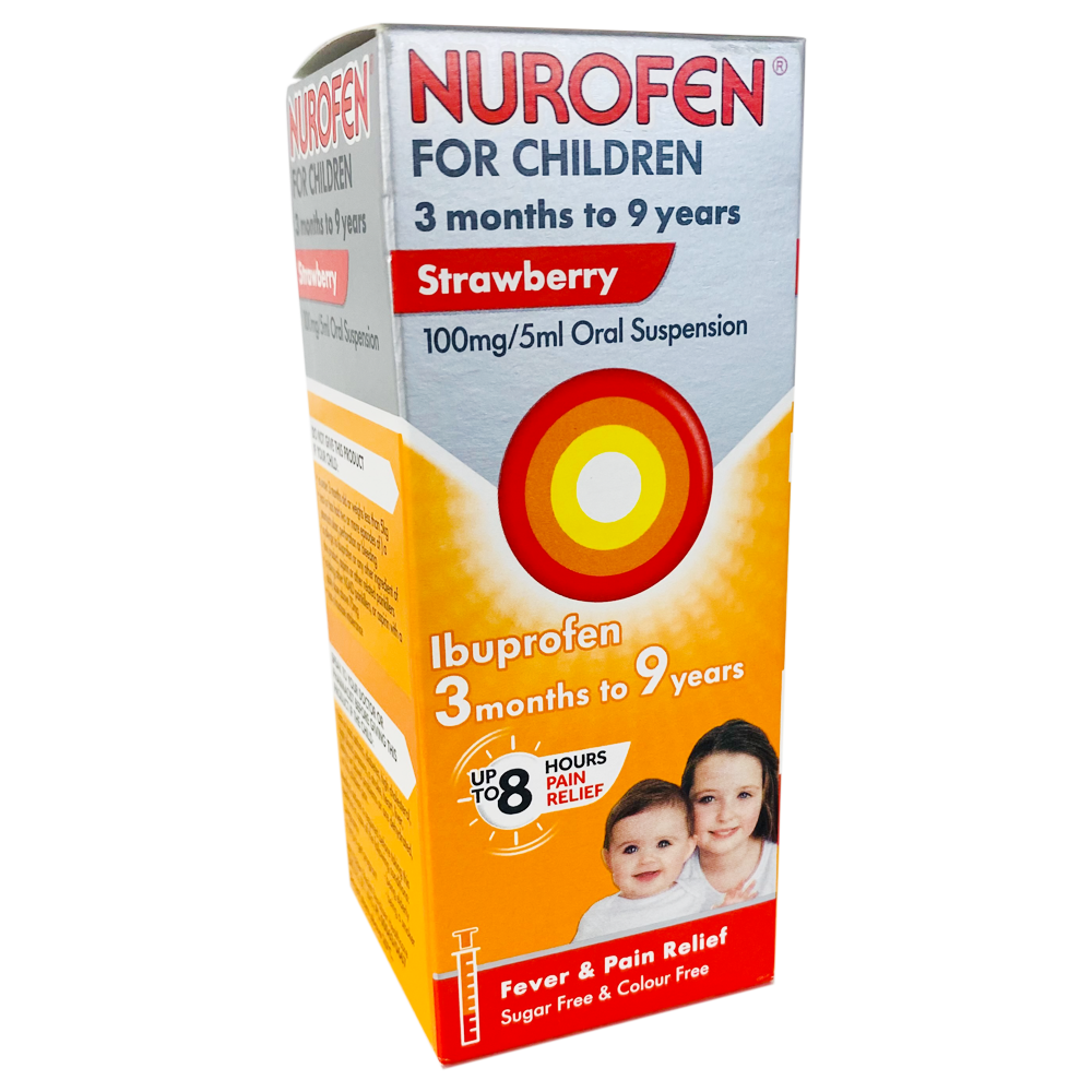 Buy Nurofen For Children Strawberry (3 Months+) 100ml Meds UK
