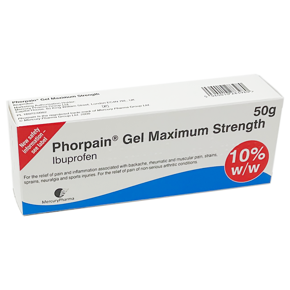 Phorpain Gel Maximum Strength 10% (Ibuprofen) 50g - Pain Relief