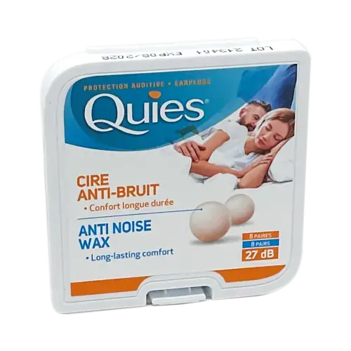 Quies Anti Noise Wax Earplugs 8 pairs - Travel