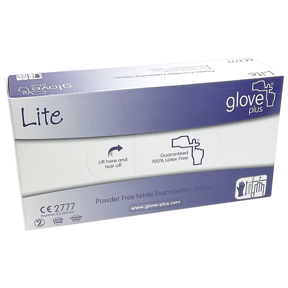 Glove Plus Lite Powder Free Nitrile MEDIUM - Constipation