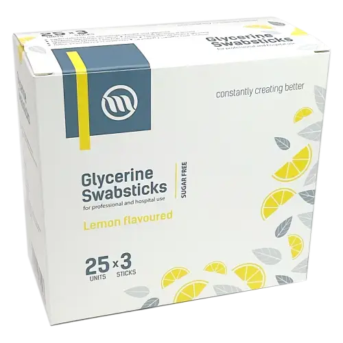 Glycerine Swabsticks Lemon 25 Units of 3x Sticks - Oral Health