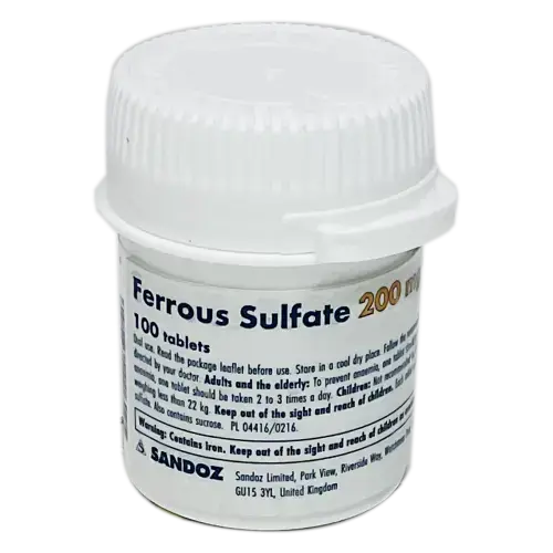Ferrous Sulfate 200mg Tablets - 100 Tablets - Vitamins and Supplements