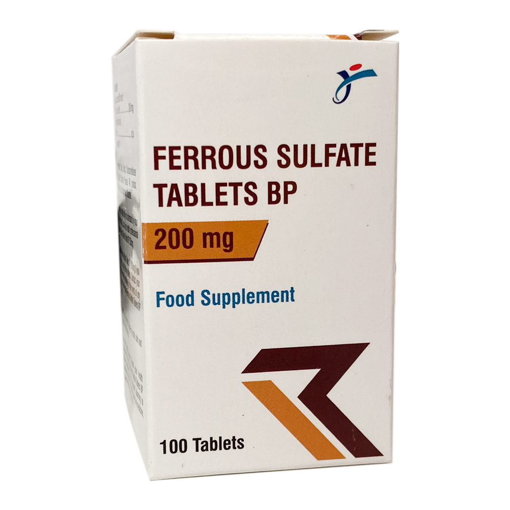 Ferrous Sulfate 200mg Tablets - 100 Tablets - Vitamins and Supplements