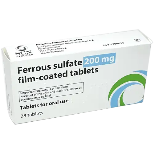 Ferrous Sulfate 200Mg Tablets - 28 Tablets Sun Pharma
