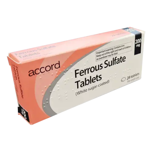 Ferrous Sulfate 200mg Tablets - 28 Tablets - Vitamins and Supplements