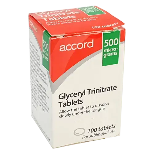 Glyceryl Trinitrate 500mcg Tablets (GTN) - Cardiovascular