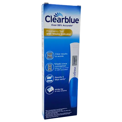 Clearblue Digital Pregnancy Test With Weeks Indicator Single Pack Back