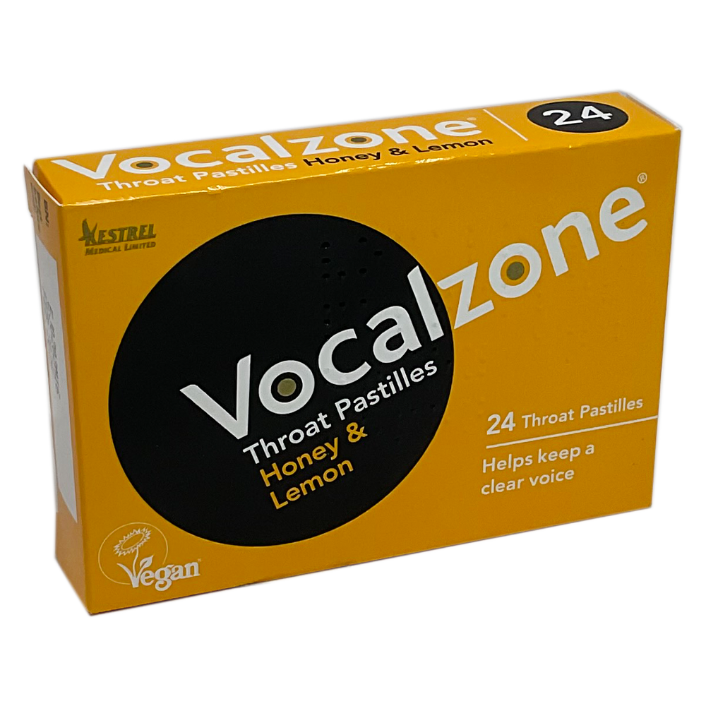 Vocalzone Throat Pastilles Honey & Lemon x24 - Vegan
