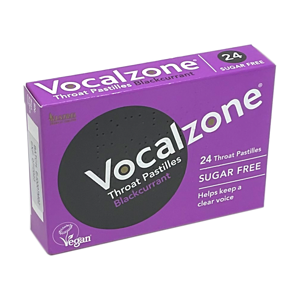 Vocalzone Throat Pastilles Blackcurrant - 24 Pastilles - Vegan