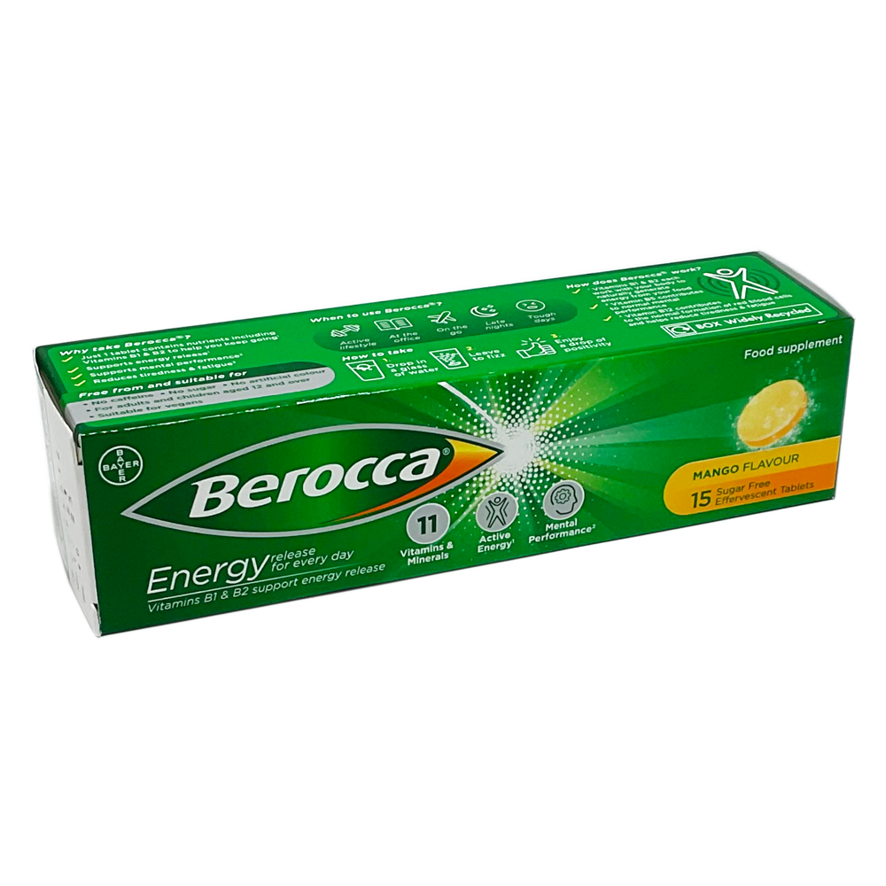 Berocca Multi-Vitamin Mango - 15 Tablets - Vitamins and Supplements