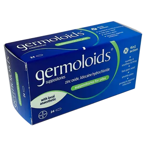 Germoloids Suppositories x24 - Haemorrhoids and Piles