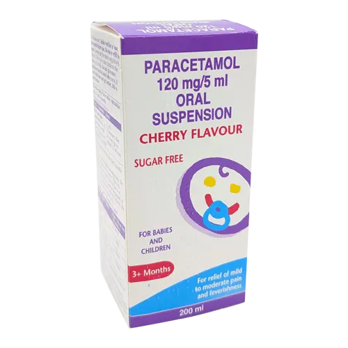 Paracetamol Sugar Free Suspension 120mg/5ml 200ml - Pain Relief