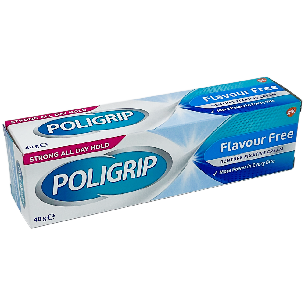 Poligrip Denture Fixative Cream Flavour Free 40g - Oral Health