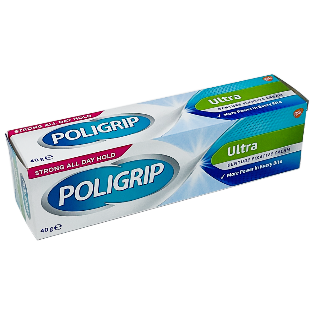 Poligrip Denture Fixative Cream Ultra Mild Mint 40g - Dental Products