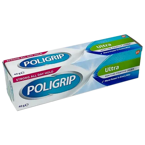 Poligrip Denture Fixative Cream Ultra Mild Mint 40g - Dental Products