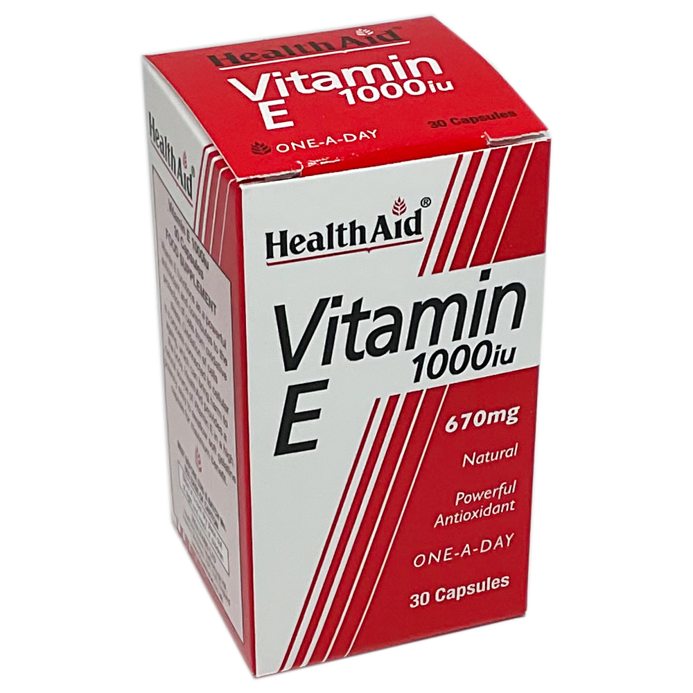 Health Aid Vitamin E 1000iu Capsules - 30 Capsules - Vitamins and Supplements