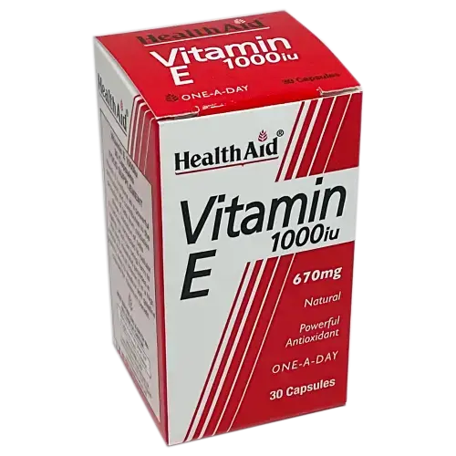 Health Aid Vitamin E 1000iu Capsules - 30 Capsules - Vitamins and Supplements