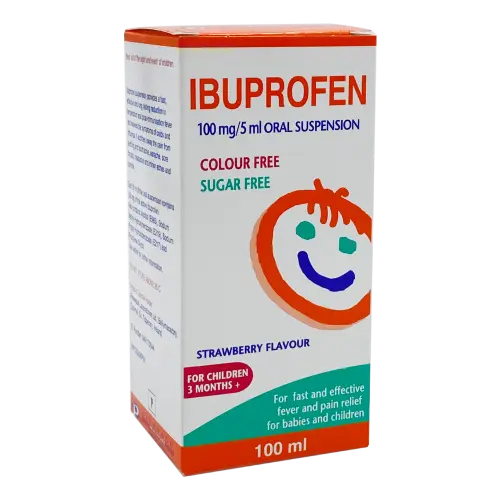 buprofen 100Mg/5Ml Sugar & Colour Free Strawberrry Flavour 100Ml
