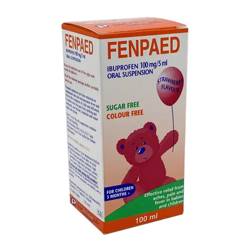 Ibuprofen 100mg/5ml Sugar & Colour Free 100ml - Baby and Toddler