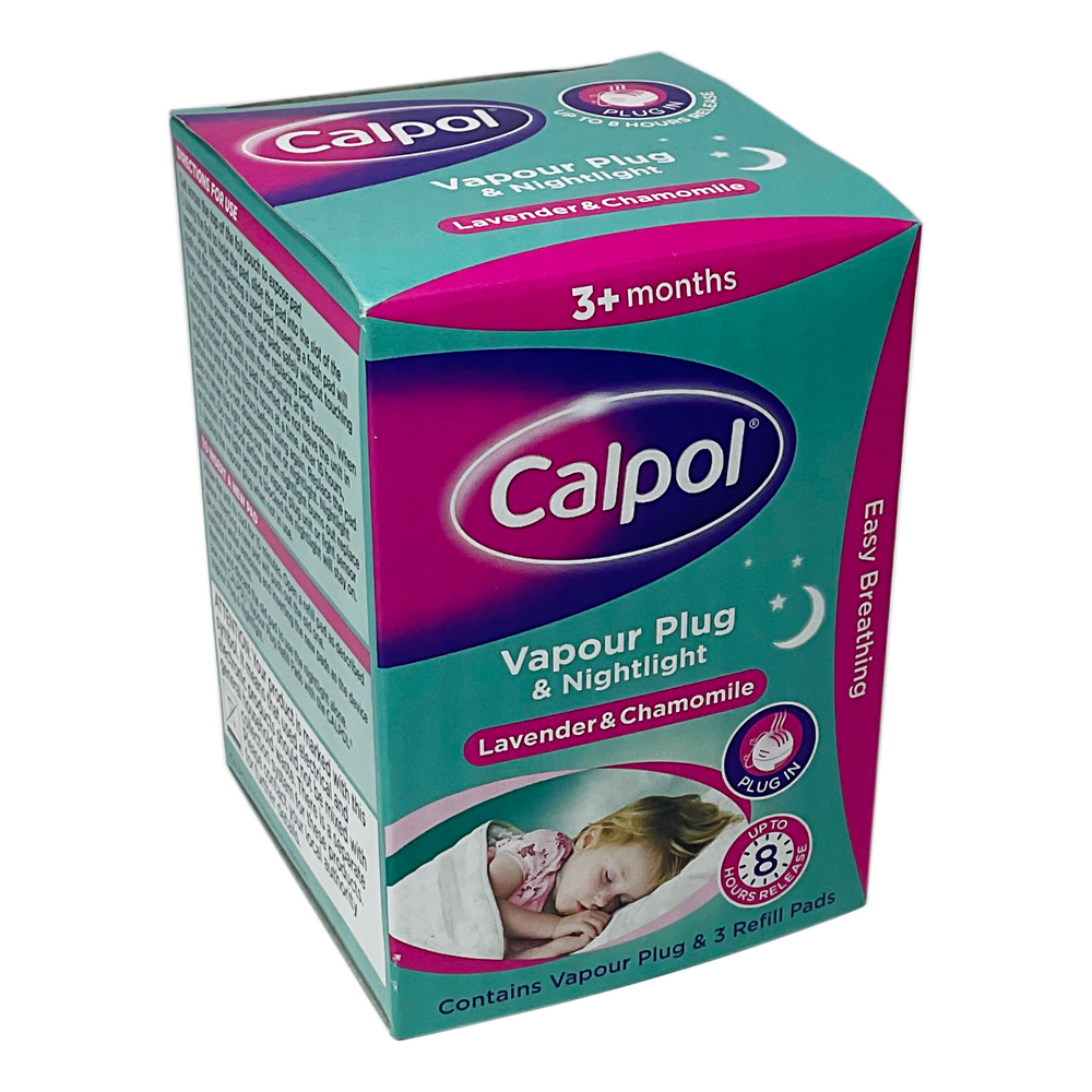Calpol Vapour Plug & Nightlight With 3 Refills - 1 Device & 3 Refills - Cold and Flu