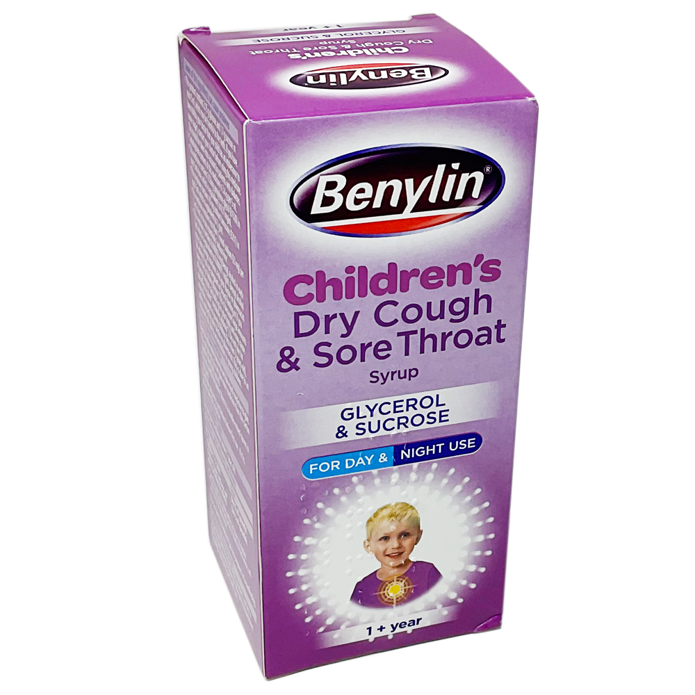 Benylin Children's Dry Cough & Sore Throat Syrup 125ml - Cold and Flu
