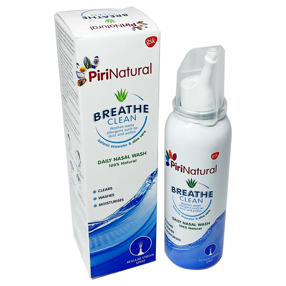 PiriNatural Breathe Clean Daily Nasal Wash 100ml - Cold and Flu