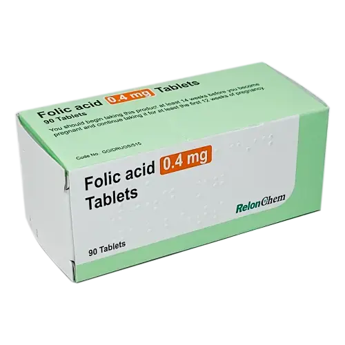 Folic Acid 0.4mg x90 Tablets - Vitamins and Supplements