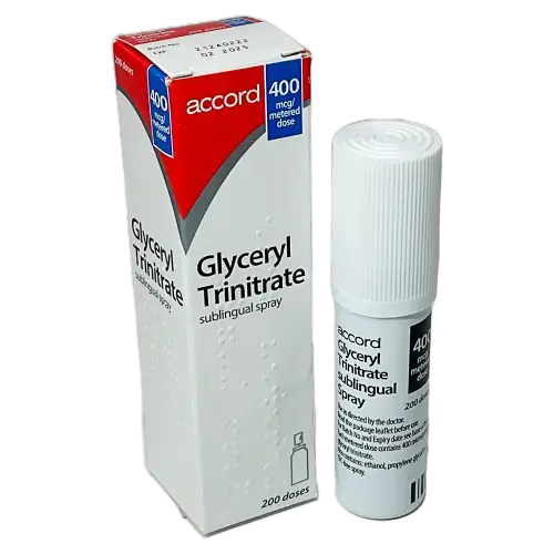Glyceryl Trinitrate Sublingual Spray (GTN) 200 dose - Cold and Flu