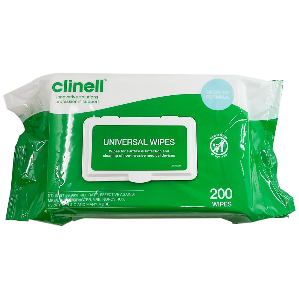 Clinell Universal Wipes - 200 Wipes green packet