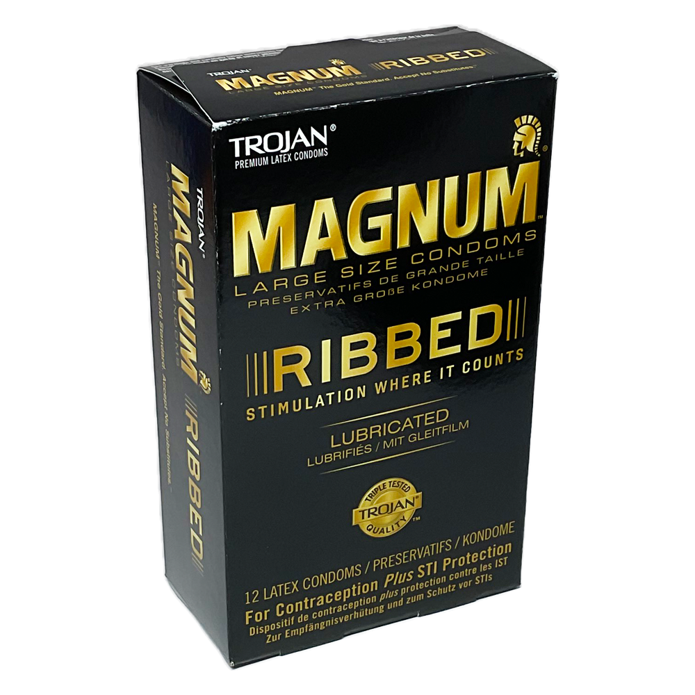 Magnum Ribbed Condoms x12 - Condoms and Sexual Health